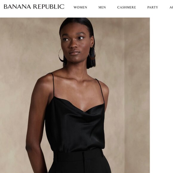 NWT Charlotte Silk Camisole Banana Republic in Ivory/Champaign - Picture 6 of 7